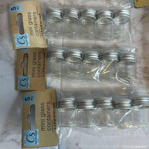 Mini aluminum Lid / cork lid Glass Vial Jars Containers craft potion bottles - Picture 2 of 7